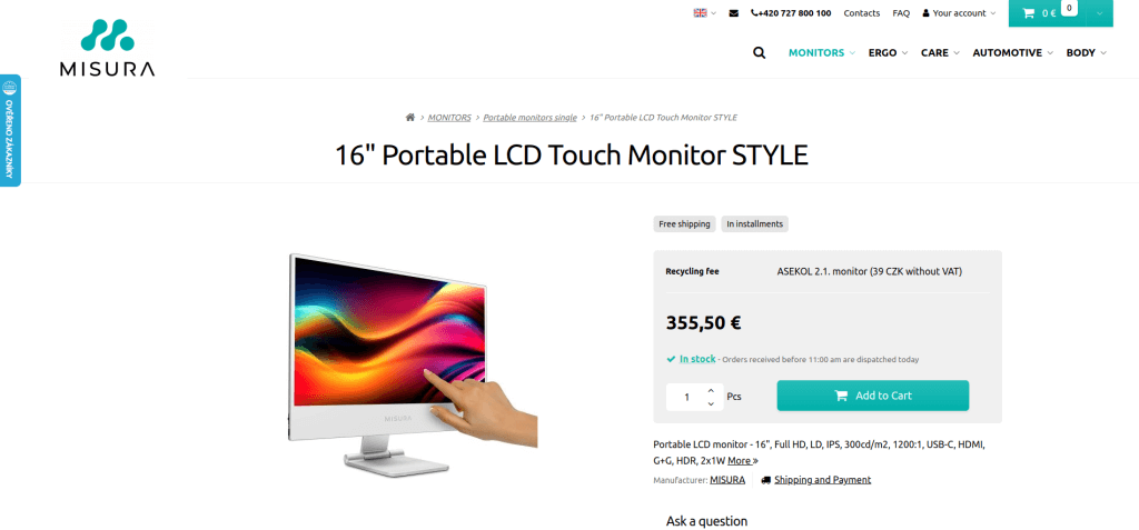 Measurement of conversion goals in the e-shop.