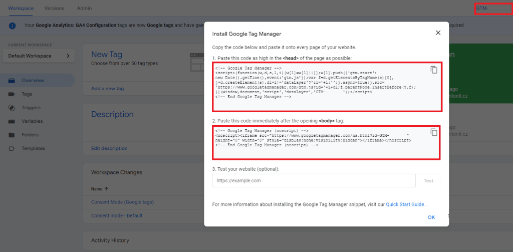 Where to get a GTM code?