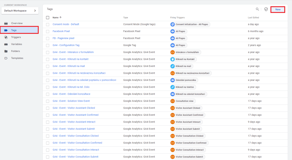 How to create a new GTM tag